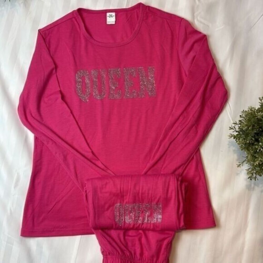QUEEN Rhinestone Letter Pattern lounge Set Size 2XL‎ - Picture 6 of 13